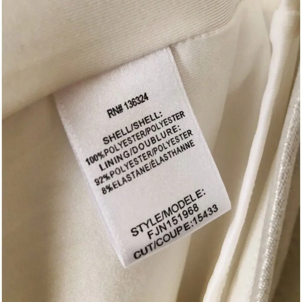 Halston Heritage Knot Drape V-Neck Mini Dress In White Gold Size: Small NWT - Picture 8 of 9